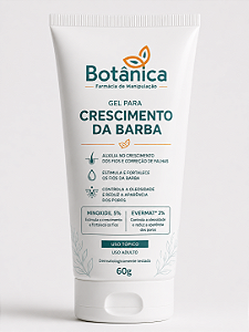 Minoxidil 5%, Evermat 3% gel 60g - Para Crescer Barba, Diminui Oleosidade e Poros