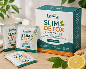 Slim Detox – Suco Verde com Carqueja, Chá Verde, Centella, Chlorella e Gengibre – 30 Sachês