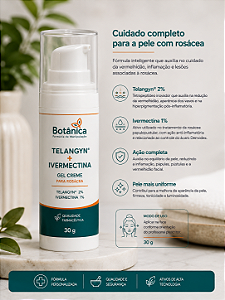Telangyn e Ivermectina creme para Rosácea 30g