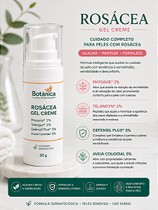 Rosácea Gel Creme - Physavie 2%, Telangyn 2%, Defensil Plus 3%, Aveia Coloidal 5% 30g