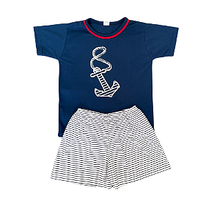 Pijama Meia Manga Masculino Infantil Âncora - Lily Pijamas