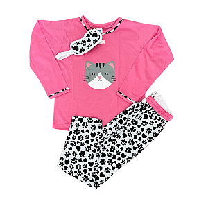 Pijama Longo Feminino Infantil com Calça Comprida e Tapa Olho - Lily Pijamas