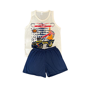 Pijama Infantil Masculino Regata com Desenho de Carro - Lily Pijamas