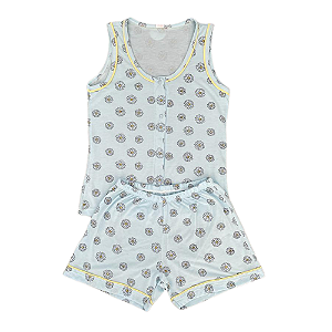 Pijama Aberto Feminino Adulto com Viés Estampado - Lily Pijamas