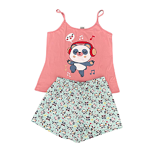 Pijama Short Doll Feminino Adulto Estampado com Alça - Lily Pijamas