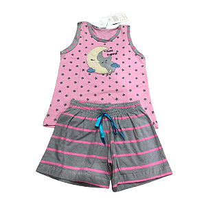 Pijama Regata Infantil Feminino Bordado - Lily Pijamas