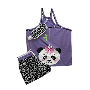 Pijama Baby Doll Regata Infantil Feminino com Tapa Olho - Lily Pijamas
