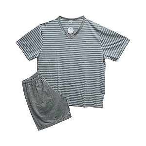 Pijama Masculino Adulto Camisa Cinza - Lily Pijamas