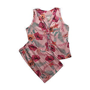 Pijama Regata Aberta Adulto Feminino Rosa - Lily Pijamas