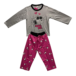 Pijama Infantil Feminino Longo Snoop - Lily Pijamas