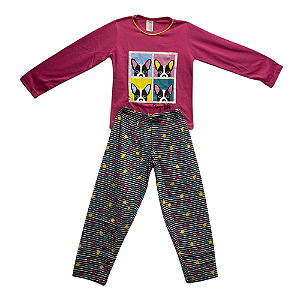 Pijama Longo Infantil Feminino Dog Life - Lily Pijamas