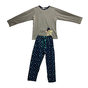 Pijama Longo Infantil Feminino Bordado Estrela - Lily Pijamas