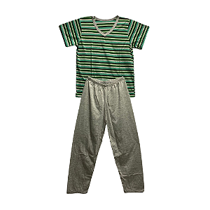 Pijama Masculino Infantil Gola V Calça, Camisa Listrada - Lily Pijamas