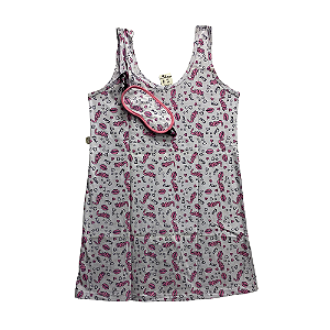 Camisola Regata Feminina Adulto Estampada com Tapa Olhos - Lily Pijamas