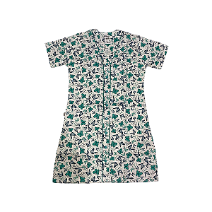 Camisola Adulto com Botões e Estampa de Borboletas - Lily Pijamas