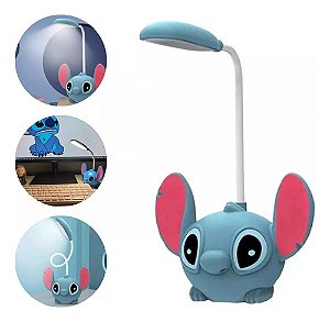 Luminária De Mesa Stitch Com Haste Flexível E Apontador