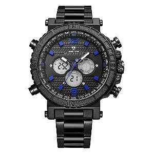 Relógio Masculino Weide AnaDigi WH6305B - Preto e Azul