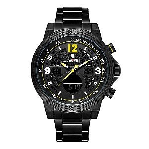 Relógio Masculino Weide AnaDigi WH6908B - Preto e Amarelo