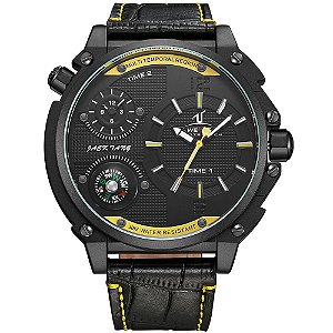 Relógio Masculino Weide Analógico UV1507B - Preto e Amarelo