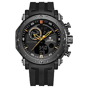 Relógio Masculino Weide AnaDigi WH6903 Preto e Laranja