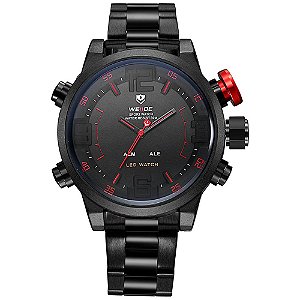 Relógio Masculino Weide AnaDigi WH5210B - Preto e Vermelho