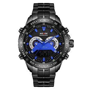 Relógio Masculino Weide AnaDigi WH8501B - Preto e Azul