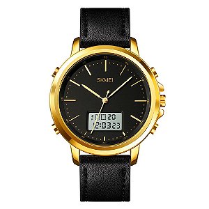 Relógio Masculino Skmei AnaDigi 1652 - Preto e Dourado