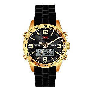 Relógio Masculino Kat-Wach AnaDigi KT1206 Preto e Dourado