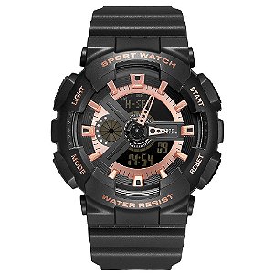 Relógio Masculino Weide AnaDigi WA3J8004 - Preto e Rosê