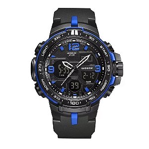 Relógio Masculino Weide AnaDigi WA3J8005 - Preto e Azul