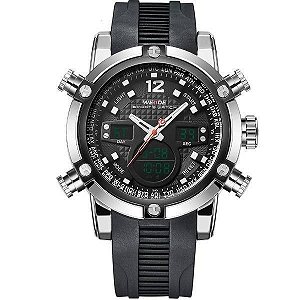 Relógio Masculino Weide AnaDigi WH-5205 Preto e Prata