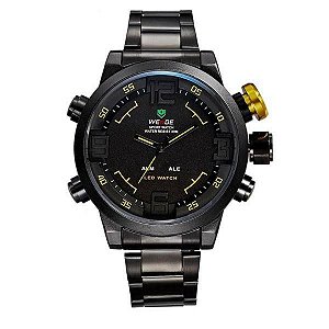 Relógio Masculino Weide AnaDigi WH-2309B Preto e Amarelo