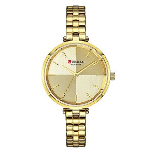 Relógio Feminino Curren Analógico C9043L - Dourado