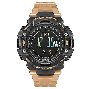 Relógio Pedômetro Masculino Weide Digital WA9J001 - Preto e Bege