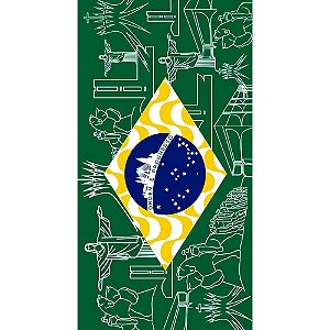 Toalha de Praia Buettner Felpudo Estampa Bandeira do Brasil
