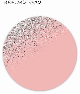 Painel Festa Redondo Sublimado Rosa Com Glitter C/elástico