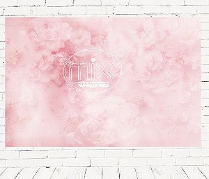 Fundo Fotográfico Em Tecido Cenário Floral Rosa