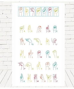 Painel Retangular Decorativo Para Festa Libras