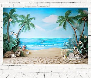 Fundo Fotográfico Em Tecido Cenario Verão Praia