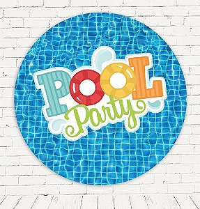 Painel Festa Redondo Sublimado Pool Party C/elástico