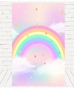 Painel Retangular Decorativo Para Festa Arco Iris