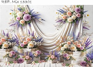 Fundo Fotográfico Sublimado 3D Floral