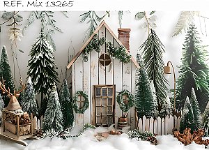 Fundo Fotográfico Sublimado 3D Natal