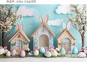 Fundo Fotográfico Sublimado Casinhas com orelhinhas