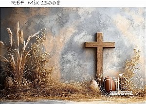 Fundo Fotográfico Cruz Ovos Fundo Cinza