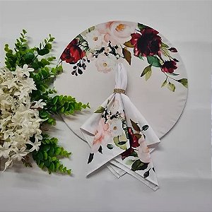 Suplat 8 Capas + 8 Bases Mdf + 8 Guardanapos Floral Estampa 6