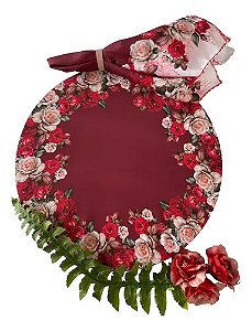 Suplat 8 Capas + 8 Bases Mdf + 8 Guardanapos Floral Estampa 9