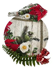 Suplat 8 Capas + 8 Bases Mdf + 8 Guardanapos Floral Estampa Natal