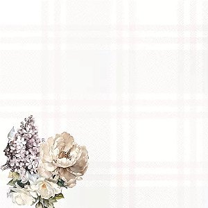Suplat 8 Capas + 8 Bases Mdf + 8 Guardanapos Floral Rosa e Branco