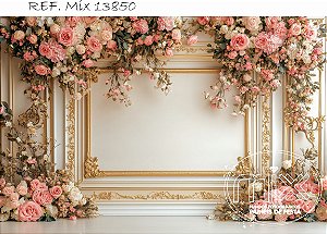 Fundo Fotográfico Boiserie Rosas